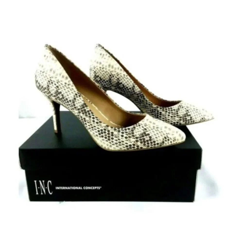 INC Elegant Beige Pointed Toe Stiletto Heels - Picture 3 of 8